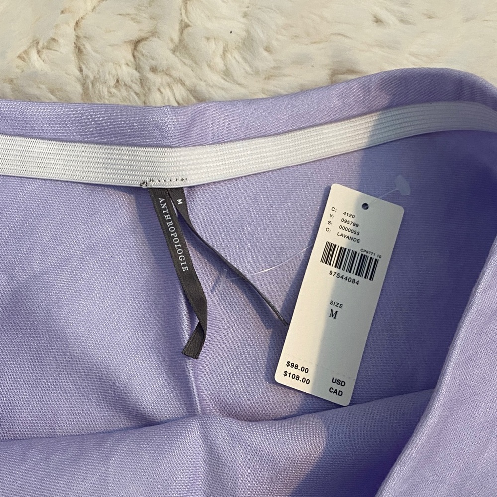 Anthropologie Linen Lavender Mini Skirt - Picture 7 of 8